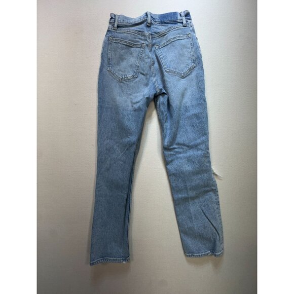 Abercrombie & Fitch 90s Straight Jeans Womens 26/2 Blue Denim Hi-Rise Distressed - Picture 8 of 12